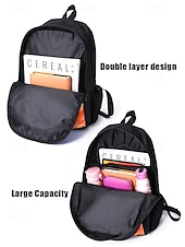 ieftine Rucsaci pentru copii și adolescenți-Set rucsac bărbătesc format din 3 piese cu dragon și imprimeu cu flăcări - ghiozdan școlar rezistent, geantă de prânz izolată și geantă pentru pixuri pentru adolescenți iubitori de întoarcerea la școală și stil fantasy, Kayomi Harai