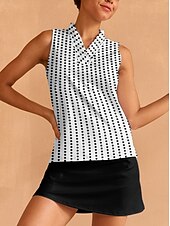billiga Kvinnors golfkläder-Dam Vandringspolotröja Vit Ärmlös Överdelar Golfkläder för damer Kläder Outfits Bär kläder