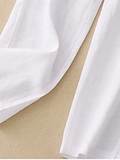 economico Pantaloni-Per donna Pantaloni in cotone e lino Gamba larga Chinos Vacanza Stile Etnico Essenziale Lunghezza intera Vita Alta Semplice Tasca Comodo Morbido Confortevole Micro-elastico All&#039;aperto Streetwear Nero