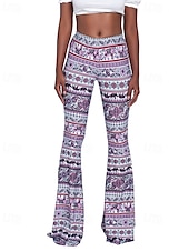 ieftine picior lat și talie înaltă-Pentru femei Pantaloni Casual Boho Lungime totală Natural Floare Imprimare Confortabil Exterior Comfortabil În aer liber Vacanță Magenta Galben Auriu Bleumarin Negru Vară Fit regulat