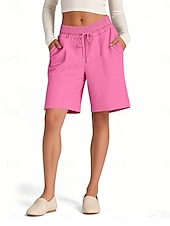 economico Pantaloncini-Shorts da Donna Chinos Vacanza Moda Streetwear Corti Alta Vita Semplice Con Tasche Elastica Comodi Morbidi Confortevoli Elasticizzati All&#039;aperto Street Rosa Blu Marino Marrone Grigio Estate Primavera