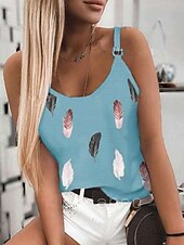 preiswerte Blumen Tanktop-Damen Camisole-Tanktop Feder Täglich Lässig Ärmellos Träger Normale Oberteile Täglich Rückenfrei Druck Weiß Rosa Rote Blau Purpur Sommer
