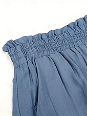 economico Pantaloncini Bermuda-Per donna Chinos Shorts Vacanza Moda Streetwear Corto Vita Alta Semplice Pizzo Tasca Fascia Elastica Comodo Morbido Confortevole Micro-elastico All&#039;aperto Streetwear Quotidiano Blu scuro Aalbicocca