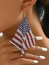 cheap Women&#039;s Earring-Women&#039;s Patriotic American Flag Earrings - Red, White and Blue Earrings, Multiple Looks for Women, Perfect for 4th of July and National Holidays, Stylish American Flag Jewelry Collection