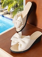 cheap Vacation Sandals-Women’s Red Suede Casual Flip Flops with Oversized Bow – Comfortable Summer Sandals for Pool, Beach, and Vacation