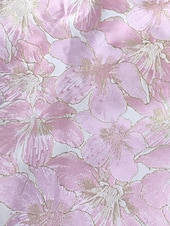 economico FLORALI-Abito da sera elegante A-Line in broccato jacquard floreale con colletto a camicia e tasca in nylon con tasca