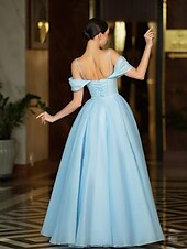 preiswerte SCHWARZ-2-in-1 A-Linie Meerjungfrau  Trompeten Abendkleid Elegantes Kleid Formal Hochzeit Gerichts Zug Ärmellos Off Shoulder Satin mit Rüschen Perlen Schlitz