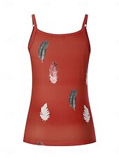 preiswerte Blumen Tanktop-Damen Camisole-Tanktop Feder Täglich Lässig Ärmellos Träger Normale Oberteile Täglich Rückenfrei Druck Weiß Rosa Rote Blau Purpur Sommer
