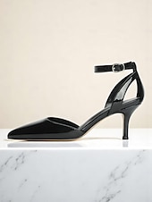 abordables cocktail-Chaussures à talons et bride cheville pailletées dorées pour femmes, chaussures habillées à bout pointu pour cocktails et événements formels