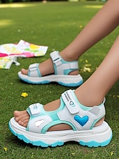 preiswerte Sandalen für Kinder-Lilafarbene Sportsandalen für Mädchen mit Herz-Akzenten – rutschfeste Outdoor-Schuhe für Spielplatz und Schulanfangsaktivitäten