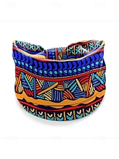 billige Hårtilbehør for kvinner-Fargerike boho twist-pannebånd for kvinner – myke, elastiske og brede hårbånd for yoga, festivaler og fritidsklær