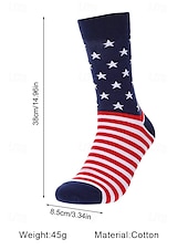 preiswerte Herrenhandschuhe-Herrensocken mit USA-Flagge und Sternenbanner-Design – patriotische Baumwollsocken für den Unabhängigkeitstag, Sport und Freizeit