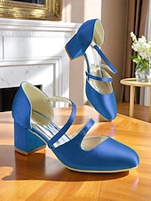 baratos Mãe da Noiva/Namorado-Sapatos Mary Jane femininos de salto bloco de cetim verde dos anos 1950 – elegantes sapatos vintage com tiras cruzadas para casamentos, festas e eventos formais