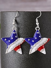 cheap Women&#039;s Earring-Women&#039;s Patriotic American Flag Earrings - Red, White and Blue Earrings, Multiple Looks for Women, Perfect for 4th of July and National Holidays, Stylish American Flag Jewelry Collection