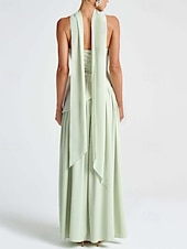 preiswerte Abschlusskleider-Damen Langes Kleid Maxikleid Weißes Kleid Abschlusskleid Partykleid Mode Party Abendgesellschaft Ausgehen Normale Passform Einfach Ärmellos Trägerlos Weiß Gelb Wein Marineblau Sommer
