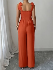 preiswerte Lässige / Tageshochzeit-Overalls Bodenlang Quinceanera-Kleider Elegant Ärmellos Spaghettiträger Abschlussball Abendgesellschaft Polyester Rückenfrei mit Gerafft