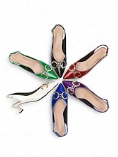 cheap Slingback Pumps-Women's Green Glossy Slingback Kitten Heels with Buckle Detail – Elegant Pointed Toe Pumps, Perfect for Office Attire, Conference Looks, Cocktail Events &amp; Summer Work Outfits