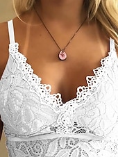 abordables Hauts en dentelle-Femmes Chemisier Hauts en dentelle Uni Moderne Occasionnel Sans manches Bretelle Hauts courts Quotidien Sortir Dentelle Dos nu Blanche Jaune Rose Claire Bleu Vert Été