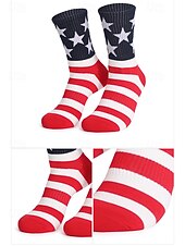 preiswerte Herrenhandschuhe-Herrensocken mit USA-Flagge und Sternenbanner-Design – patriotische Baumwollsocken für den Unabhängigkeitstag, Sport und Freizeit