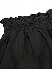 economico Pantaloncini Bermuda-Per donna Chinos Shorts Vacanza Moda Streetwear Corto Vita Alta Semplice Pizzo Tasca Fascia Elastica Comodo Morbido Confortevole Micro-elastico All&#039;aperto Streetwear Quotidiano Blu scuro Aalbicocca