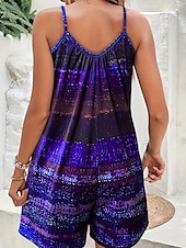 billiga casual jumpsuits-Dam Vanligt Sparkbyxor Ledigt Färgblock Ärmlös V-hals Ficka Gata Utekväll Normal Gul Rubinrött Marinblå Sommar