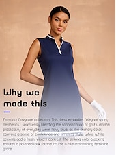cheap Golf Dresses-Women&#039;s Golf Dress Navy Blue Sleeveless Dress Ladies Golf Attire Clothes Outfits Wear Apparel