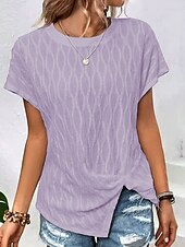 billige Boho t-skjorte-Dame T skjorte Blomstret Grafisk Geometrisk Årgang Stilfull Klassisk Kortermet Langermet Crew-hals Rund hals Vanlige topper Daglig Trykt mønster Gressgrønn Hvit Lysebrun Lilla Lyseblå Sommer Vår Høst