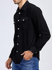 economico Giubbotti e cappotti da uomo-Per uomo Giacca Camicia Giacca di transizione Quotidiano Leggero Tasca Primavera Autunno Semplice Casual Bavero Regolare Nero Verde militare Caffè Giacca