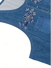 preiswerte Einfaches Kleid-Damen Minikleid Sommerkleid A Linie Kleid Urlaub Lässig Täglich Normale Passform Grafik Einfach Ärmellos U-Ausschnitt Blau Dunkelblau Sommer