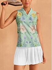 billiga Kvinnors golfkläder-Dam Vandringspolotröja ljusgrön Ärmlös Överdelar Golfkläder för damer Kläder Outfits Bär kläder