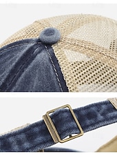 Herr vintage truckerkeps med meshrygg – justerbar basebollkeps i tvättad bomull för utomhussport, resor och vardagskläder billiga Herrhattar-Herr vintage truckerkeps med meshrygg – justerbar basebollkeps i tvättad bomull för utomhussport, resor och vardagskläder