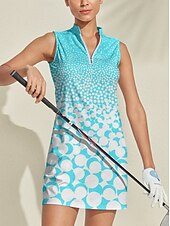 olcso Női golfruházat-Női golfruha Kék Ujjatlan Női golffelszerelések ruhák ruhák, ruházat