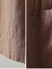 economico Pantaloni in lino e cotone semplici-Shorts da Donna Colore Unito Chinos Base Casual Lunghezza Ginocchio Vita Alta Semplice Tasca Comfort Micro-elastico Quotidiano Grigio Beige Caffè Estate Vestibilità Normale