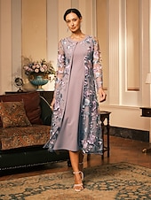 billiga Kappor och trenchcoats-Dam Kappa Andningsfunktion Spets Broderad Elegant Blommig Formell Bröllop Fest Lång Rund halsringning Lös passning Långärmad Ytterkläder Grå rosa Svart Vinröd Sommar Vår