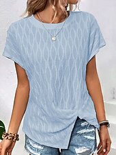billige Boho t-skjorte-Dame T skjorte Blomstret Grafisk Geometrisk Årgang Stilfull Klassisk Kortermet Langermet Crew-hals Rund hals Vanlige topper Daglig Trykt mønster Gressgrønn Hvit Lysebrun Lilla Lyseblå Sommer Vår Høst