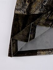 economico Gonne grafiche-Per donna Gonna Linea A Svasato Casual Boho Maxi Vita Alta Gonne Blocco di colori Patchwork Vacanza Ferie Marrone Estate Poliestere