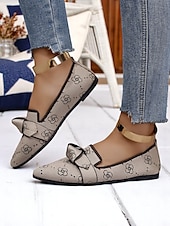 economico Ballerine da donna-scarpe basse in maglia patriottiche da donna – scarpe basse a punta con fiocco per il giorno dell&#039;indipendenza, picnic estivi e abbigliamento casual