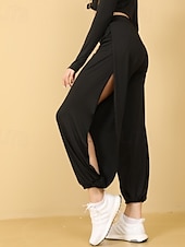 abordables Leggings unis-Femmes Taille EU / US Pantalons Amples Décontracté Quotidien Pantalon Bouddha Longueur complète Taille Moyenne Couleur Unie Fendu Respirant Confortable Micro-Élastique Yoga Tenue quotidienne Ros