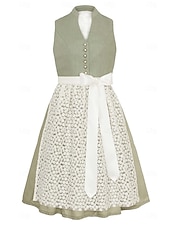 voordelige Dirndl-Oktoberfest Jurken Dirndl Trachtenkleider hulp in de huishouding Bavarian Duits Weiden Dames Doek in traditionele stijl Kleding Schort Zonder blouse