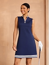 cheap Golf Dresses-Women&#039;s Golf Dress Navy Blue Sleeveless Dress Ladies Golf Attire Clothes Outfits Wear Apparel