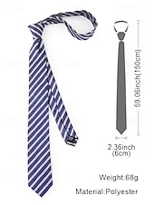 economico Cravatte e papillon da uomo-Cravatta classica sottile da uomo in poliestere – larghezza 6 cm, cravatta formale leggera per ufficio, matrimoni o colloqui