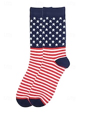 preiswerte Herrenhandschuhe-Herrensocken mit USA-Flagge und Sternenbanner-Design – patriotische Baumwollsocken für den Unabhängigkeitstag, Sport und Freizeit