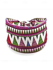billige Hårtilbehør for kvinner-Fargerike boho twist-pannebånd for kvinner – myke, elastiske og brede hårbånd for yoga, festivaler og fritidsklær