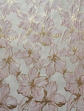 tanie Sukienki koktajlowe-Sukienki koktajlowe Jacquard Brokatowy w kształcie litery A Elegancka sukienka formalna weselna do kostek Krótki rękaw Z dekoltem w serek Nylon z kokardą(ami) Kieszonka Sukienka dla gościa weselnego