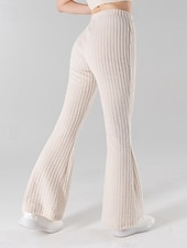 billiga Enkla Leggings-Dam EU / US-storlek Kinesiska Säckiga byxor Mysiga leggings Lättvikt Fullängd Hög midja Rand Snabb tork Lättvikt Mjuk Microelastisk Dagliga kläder risvit Svart 4 # Vår, Höst, Vinter, Sommar Lös
