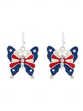 cheap Women&#039;s Earring-Women&#039;s Patriotic American Flag Earrings - Red, White and Blue Earrings, Multiple Looks for Women, Perfect for 4th of July and National Holidays, Stylish American Flag Jewelry Collection