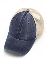 Herr vintage truckerkeps med meshrygg – justerbar basebollkeps i tvättad bomull för utomhussport, resor och vardagskläder billiga Herrhattar-Herr vintage truckerkeps med meshrygg – justerbar basebollkeps i tvättad bomull för utomhussport, resor och vardagskläder