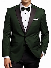 cheap Homecoming Suits-Men&#039;s Wedding Party Tuxedos Homecoming Grape Purple Dark Green Formal Solid Colored Standard Fit 2 Piece Single Breasted Two-buttons