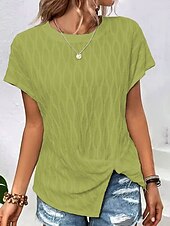 billige Boho t-skjorte-Dame T skjorte Blomstret Grafisk Geometrisk Årgang Stilfull Klassisk Kortermet Langermet Crew-hals Rund hals Vanlige topper Daglig Trykt mønster Gressgrønn Hvit Lysebrun Lilla Lyseblå Sommer Vår Høst