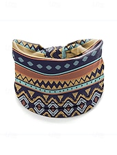 billige Hårtilbehør for kvinner-Fargerike boho twist-pannebånd for kvinner – myke, elastiske og brede hårbånd for yoga, festivaler og fritidsklær